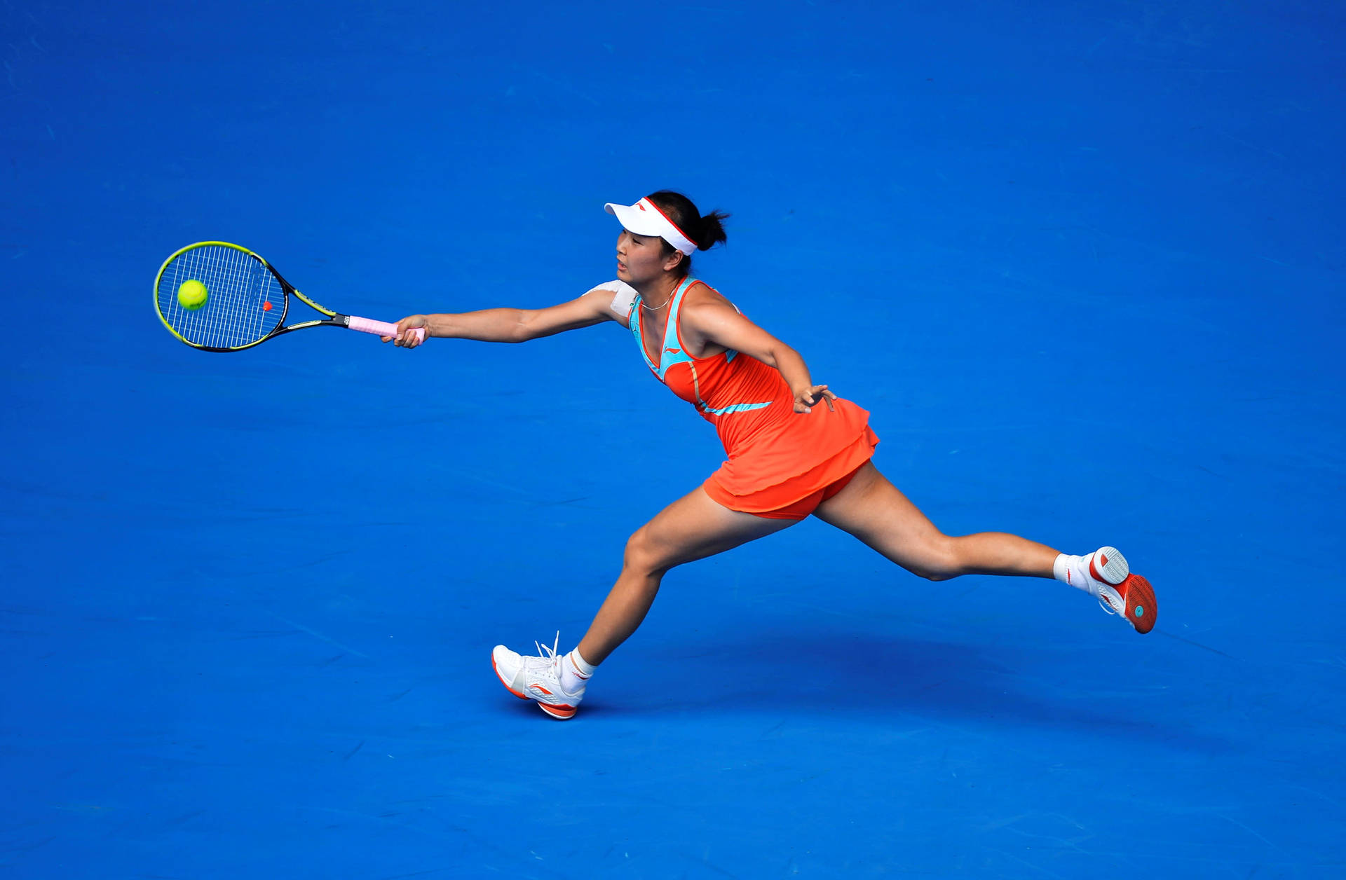 Caption: Tennis Professional Shuai Peng In Action