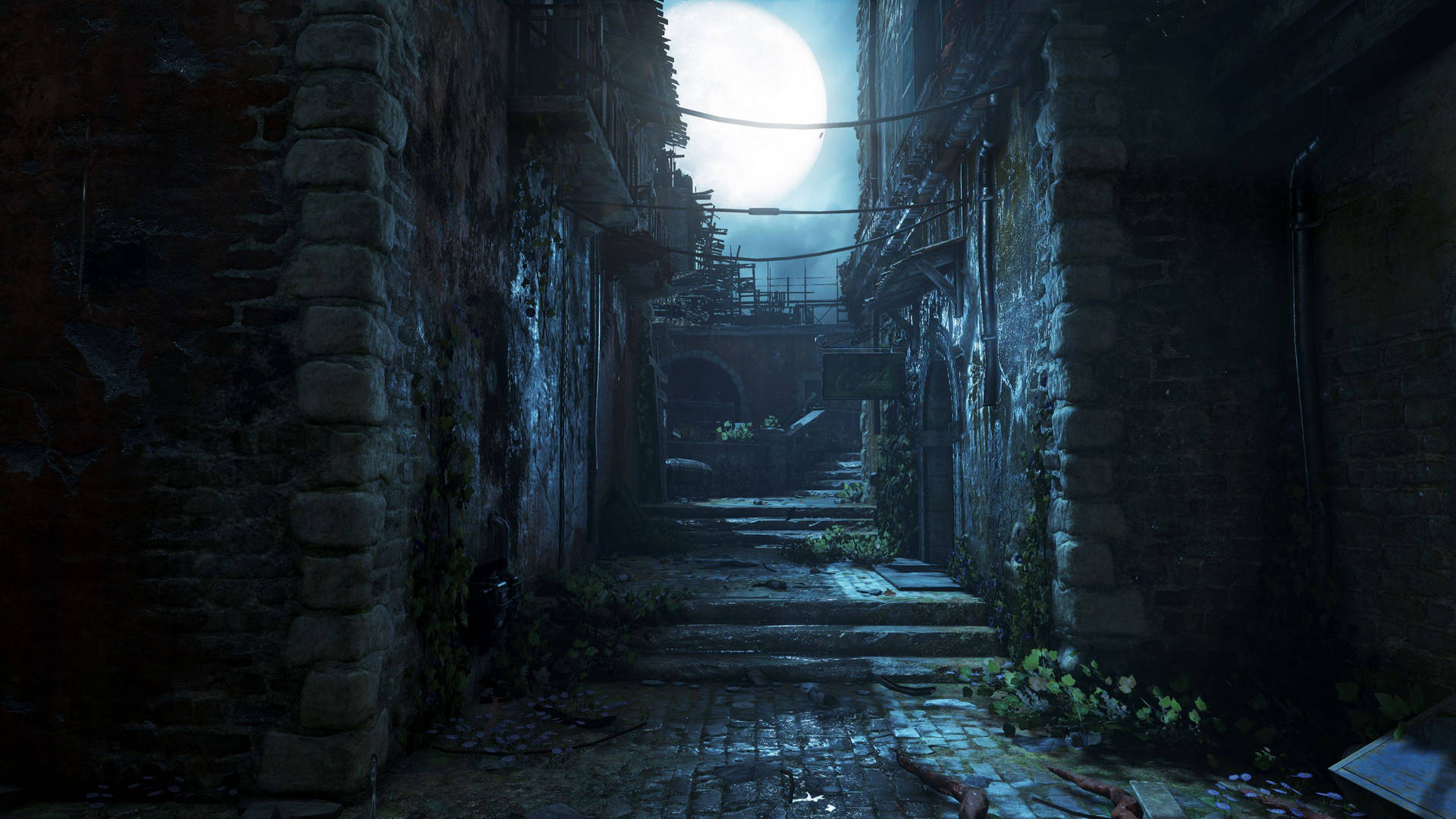 Caption: Tense Atmosphere In A Gears Of War 4 Dark Alleyway