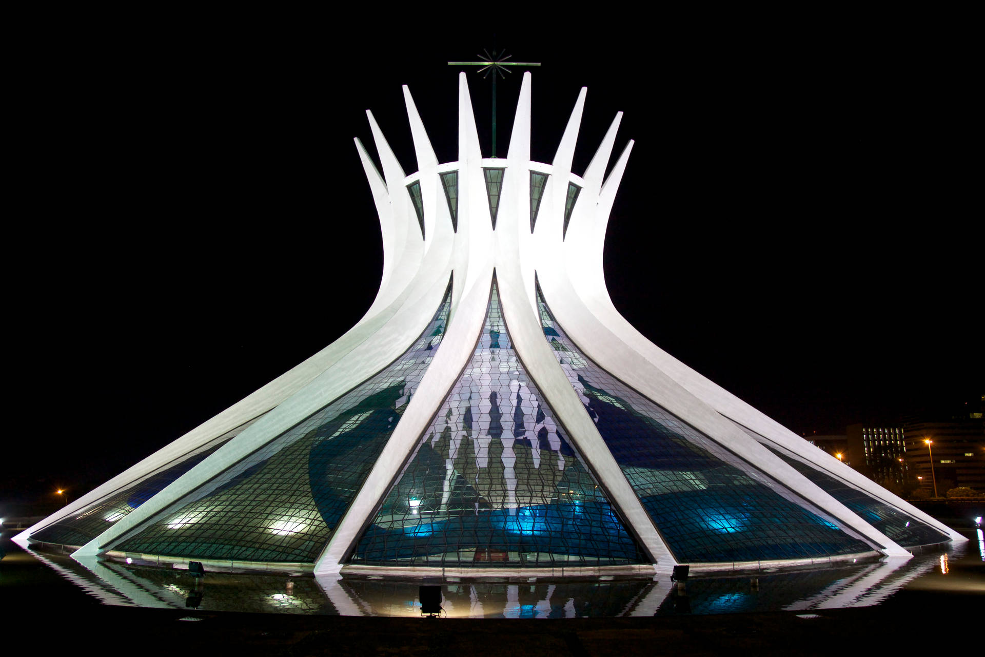 Caption: The Artistic Metropolitan Cathedral In Brazil Background