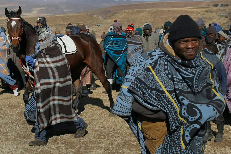 Caption: The Chills Of Lesotho: Traditional Horse Wrapped In Warm Clothes