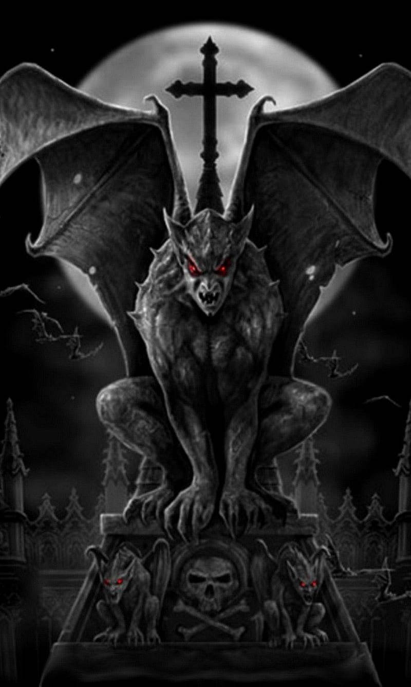 Caption: The Dark Devil In Mystical Ambiance Background