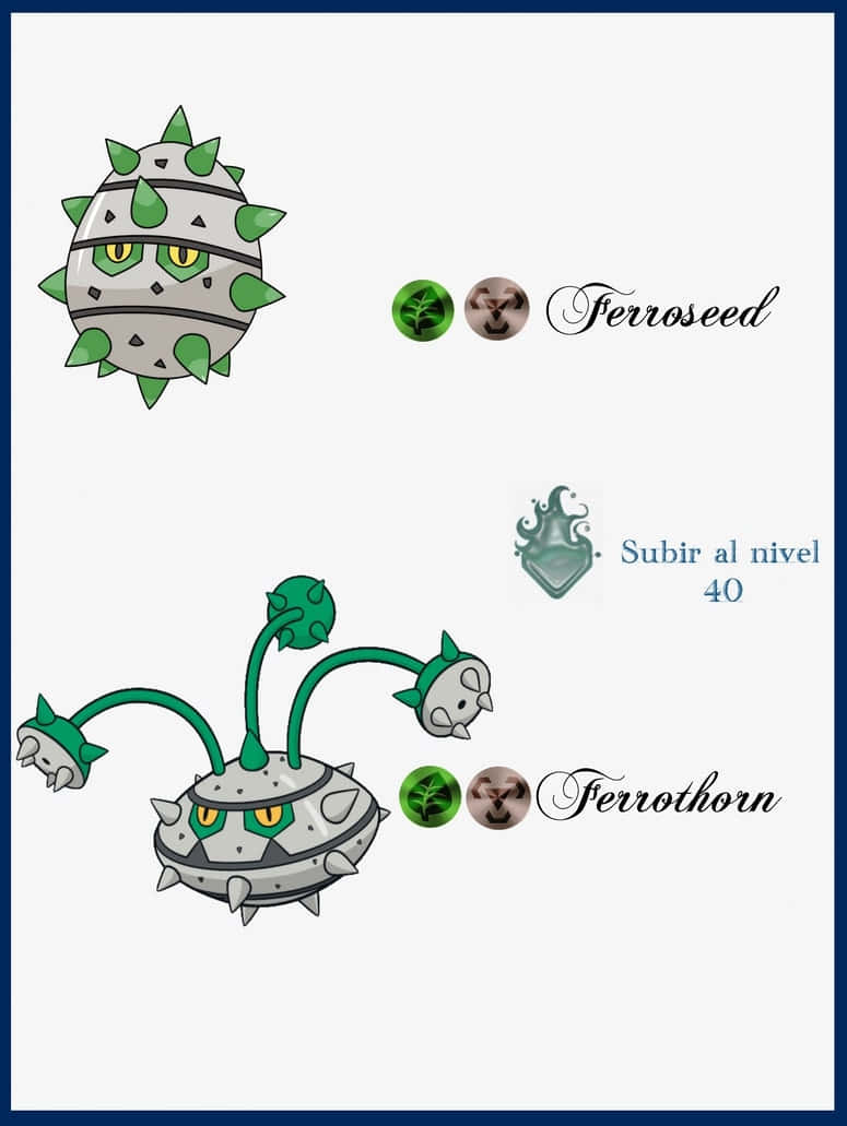 Caption: The Evolution - Ferroseed To Ferrothorn In The World Of Pokemon Background