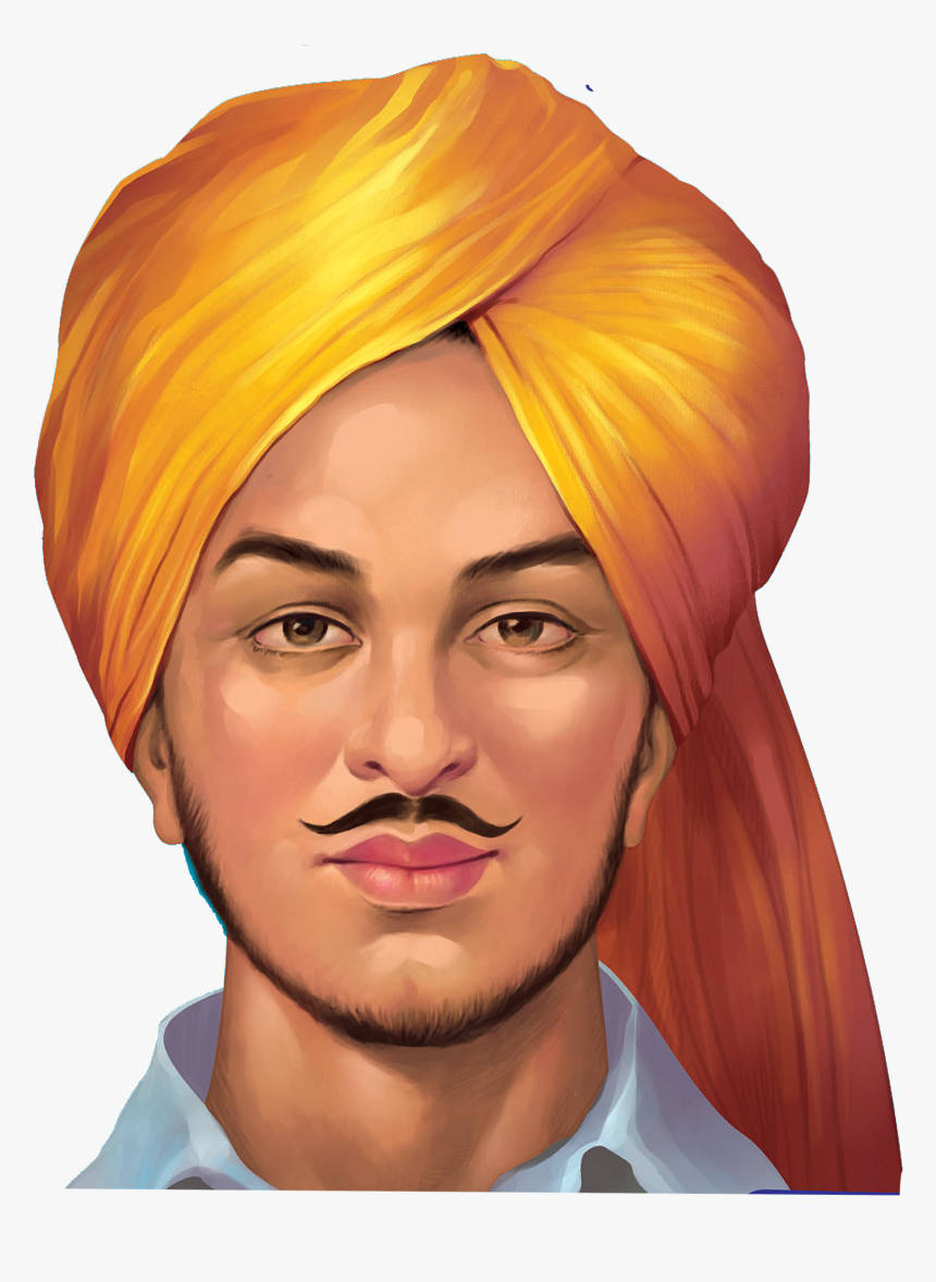 Caption: The Fearless Revolutionary: A Digital Artwork Of Shaheed Bhagat Singh Background