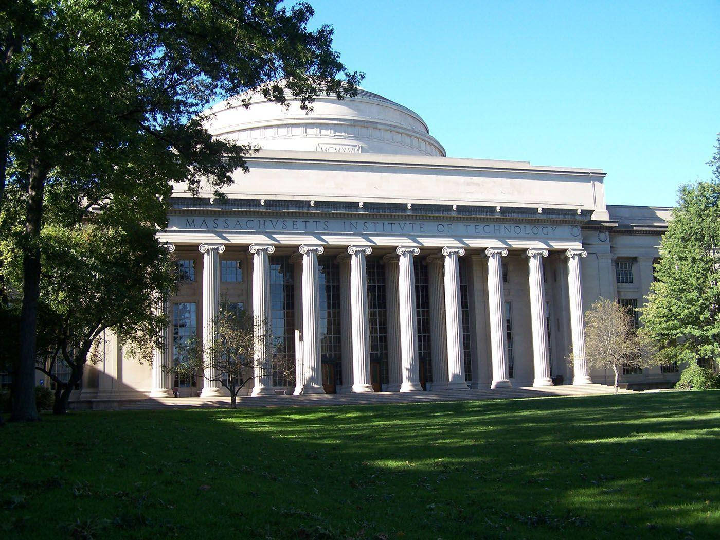 Caption: The Iconic Great Dome Of Mit Under A Clear Blue Sky Background