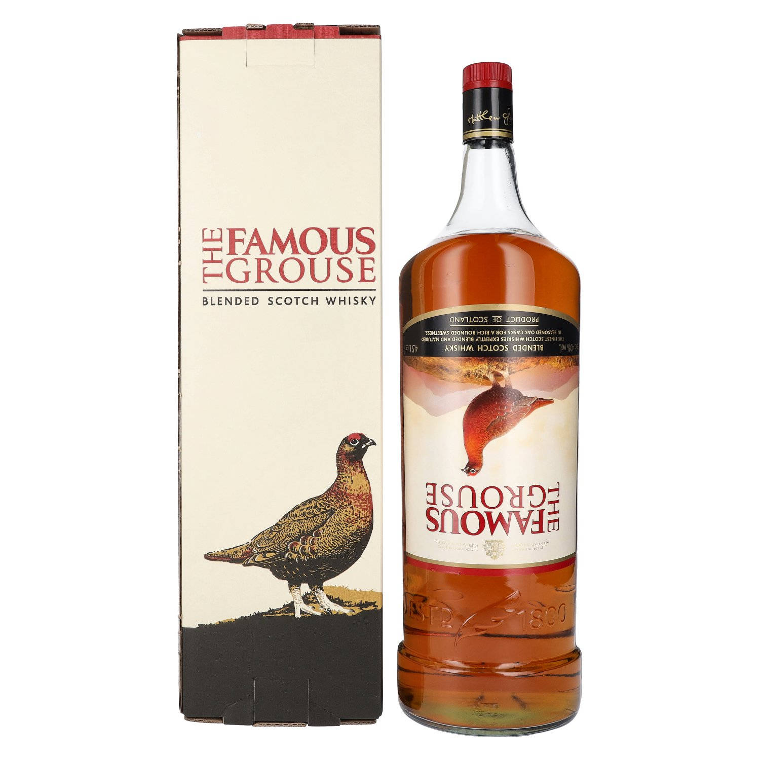 Caption: The Iconic Upside-down Label Of Famous Grouse Whisky Background