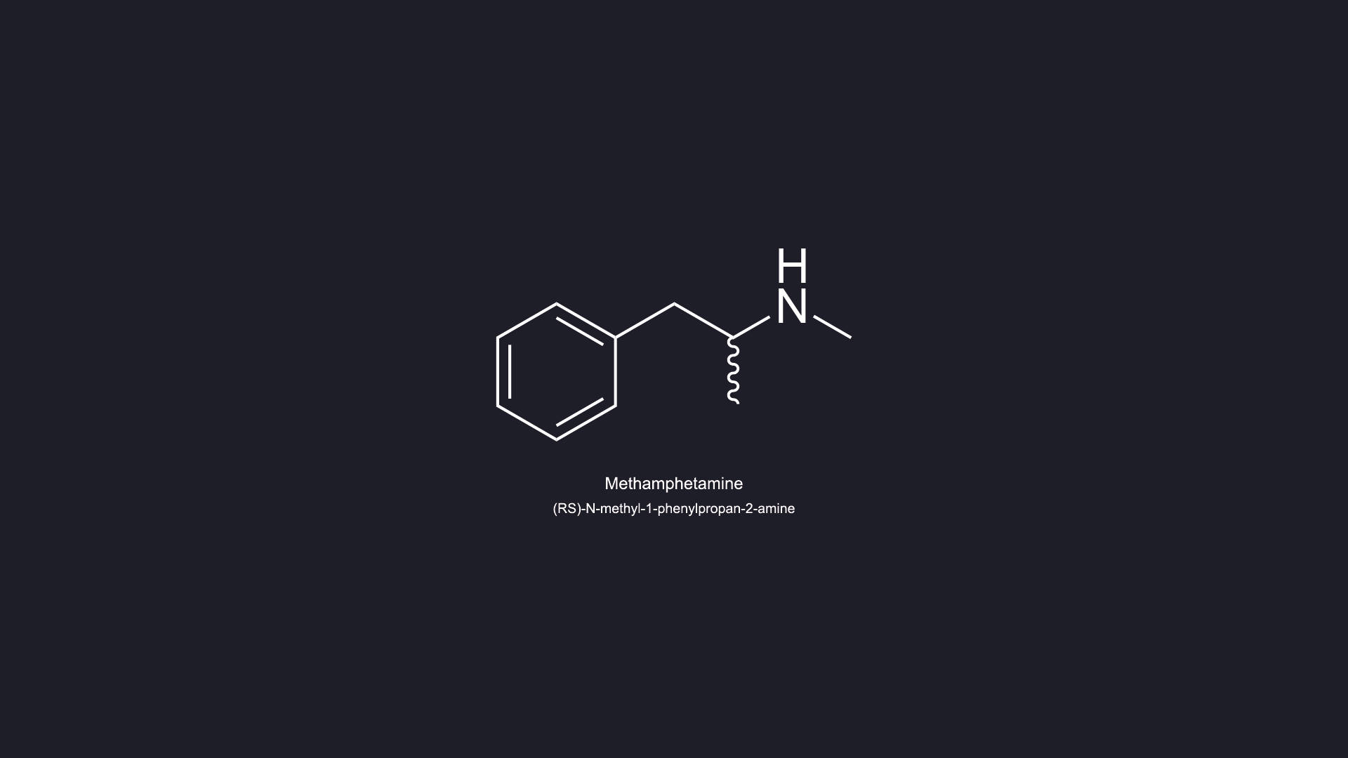 Caption: The Intricate Chemical Formula Of Methamphetamine. Background