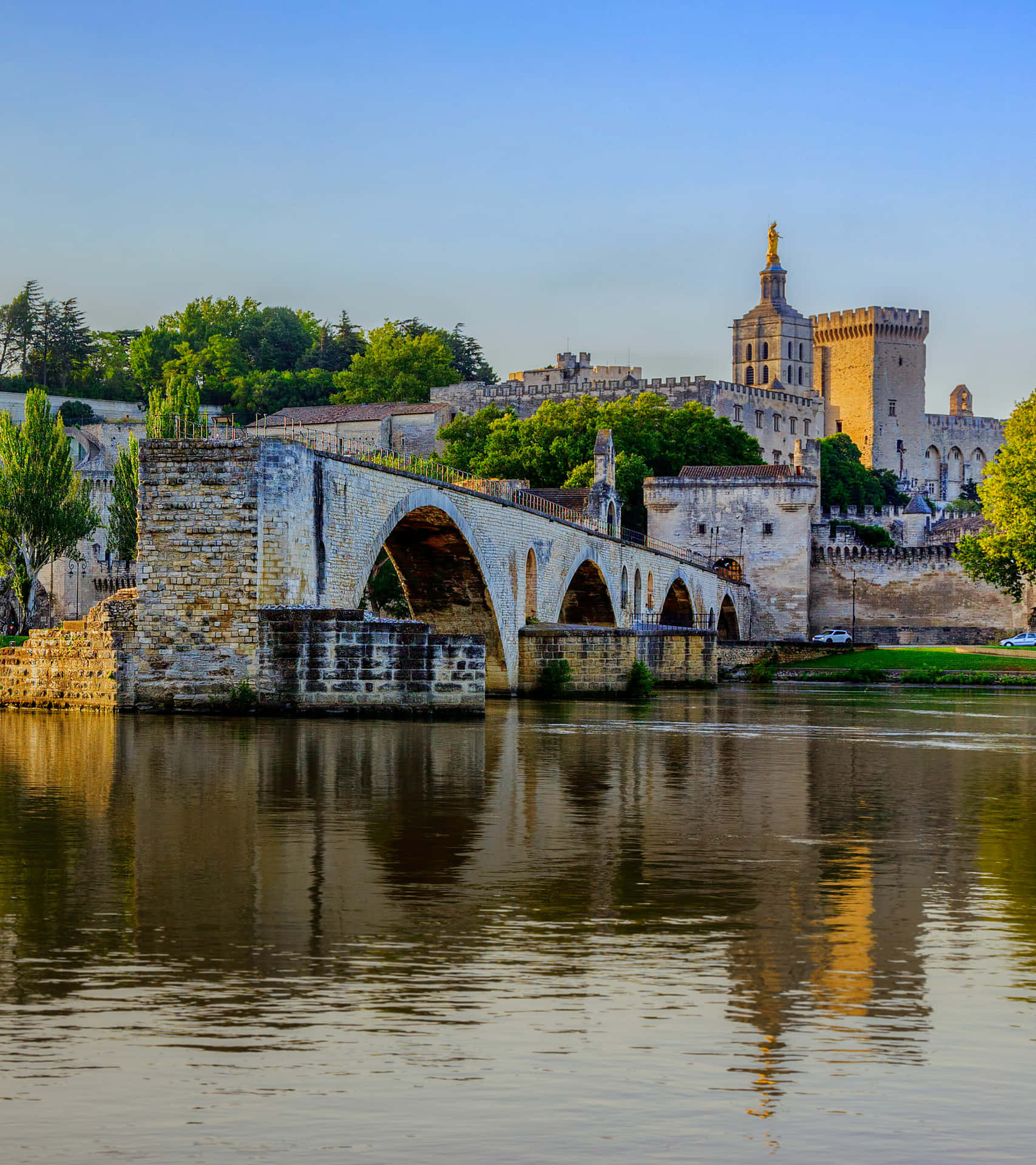 Caption: The Majestic Cityscape Of Avignon, France Background