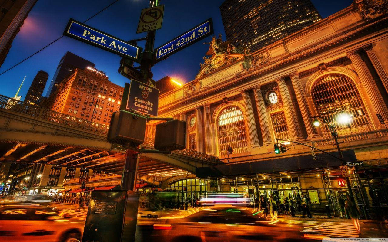 Caption: The Majestic Grand Central Station Background