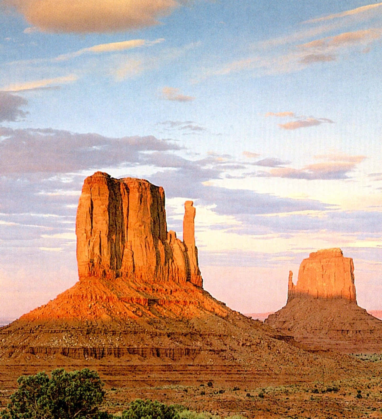 Caption: The Majestic Mittens Of Monument Valley Navajo Tribal Park Background