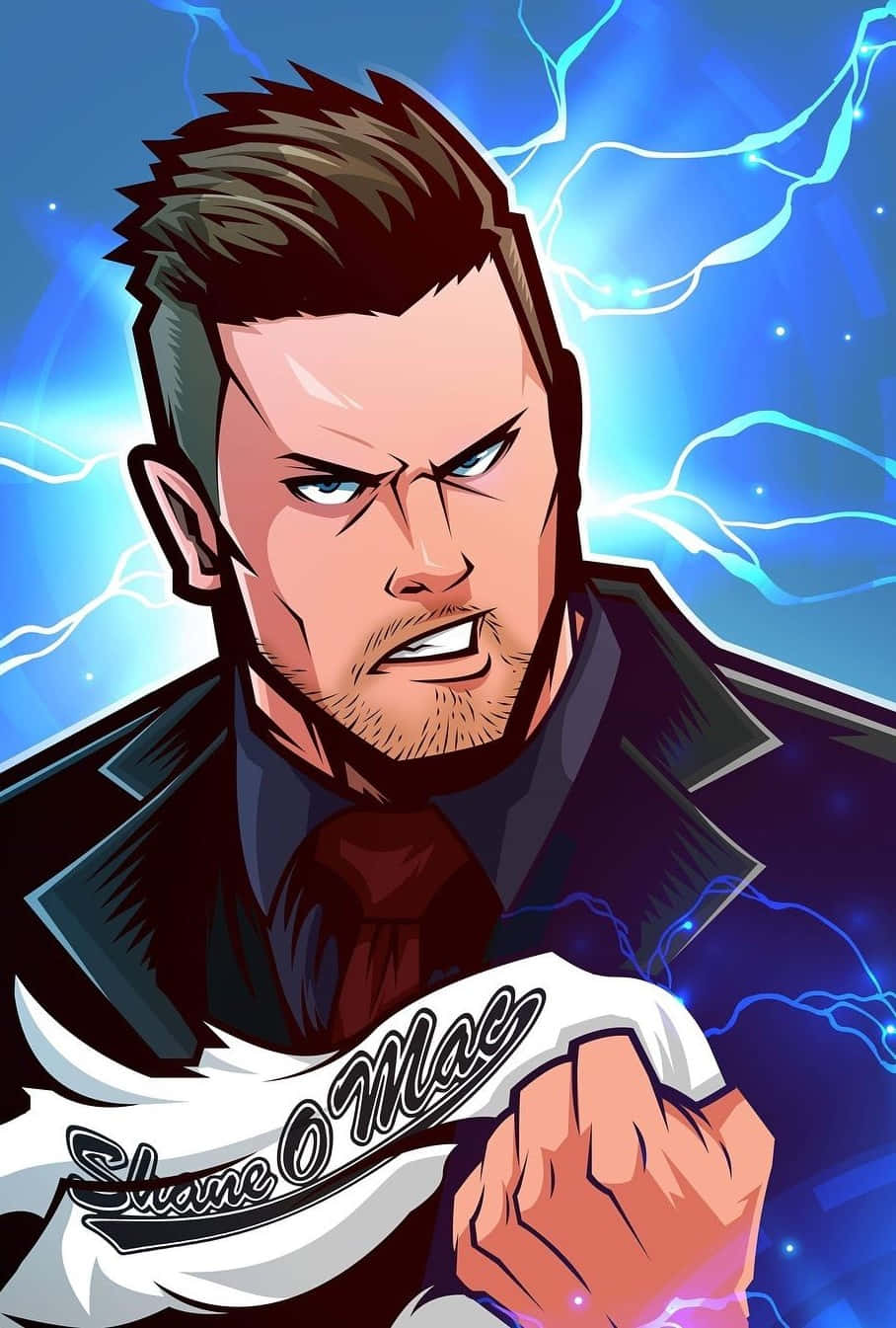 Caption: The Miz In Animated Style Background