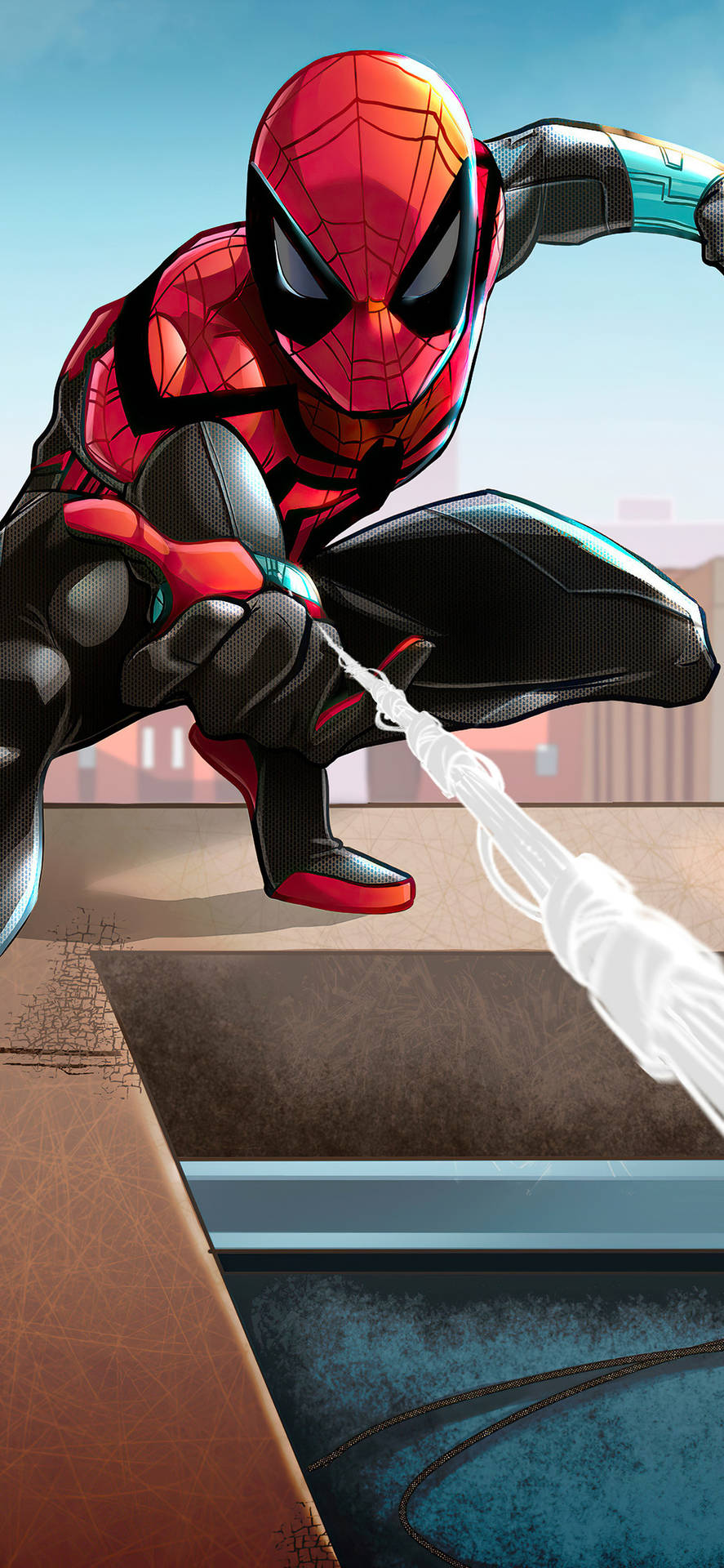 Caption: The Superior Spider-man In Action Background