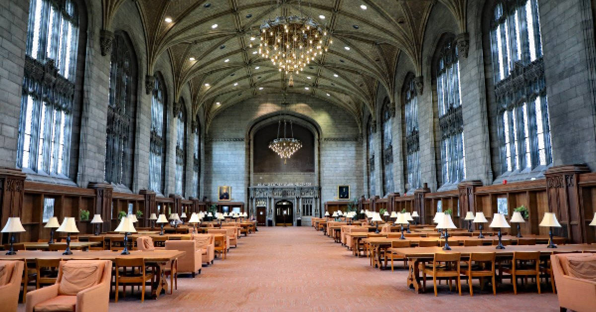 Caption: The University Of Chicago Illuminated At Night Background