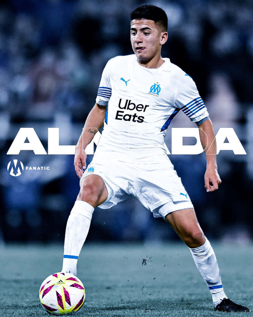 Caption: Thiago Almada In Action For Olympique Marseille Background