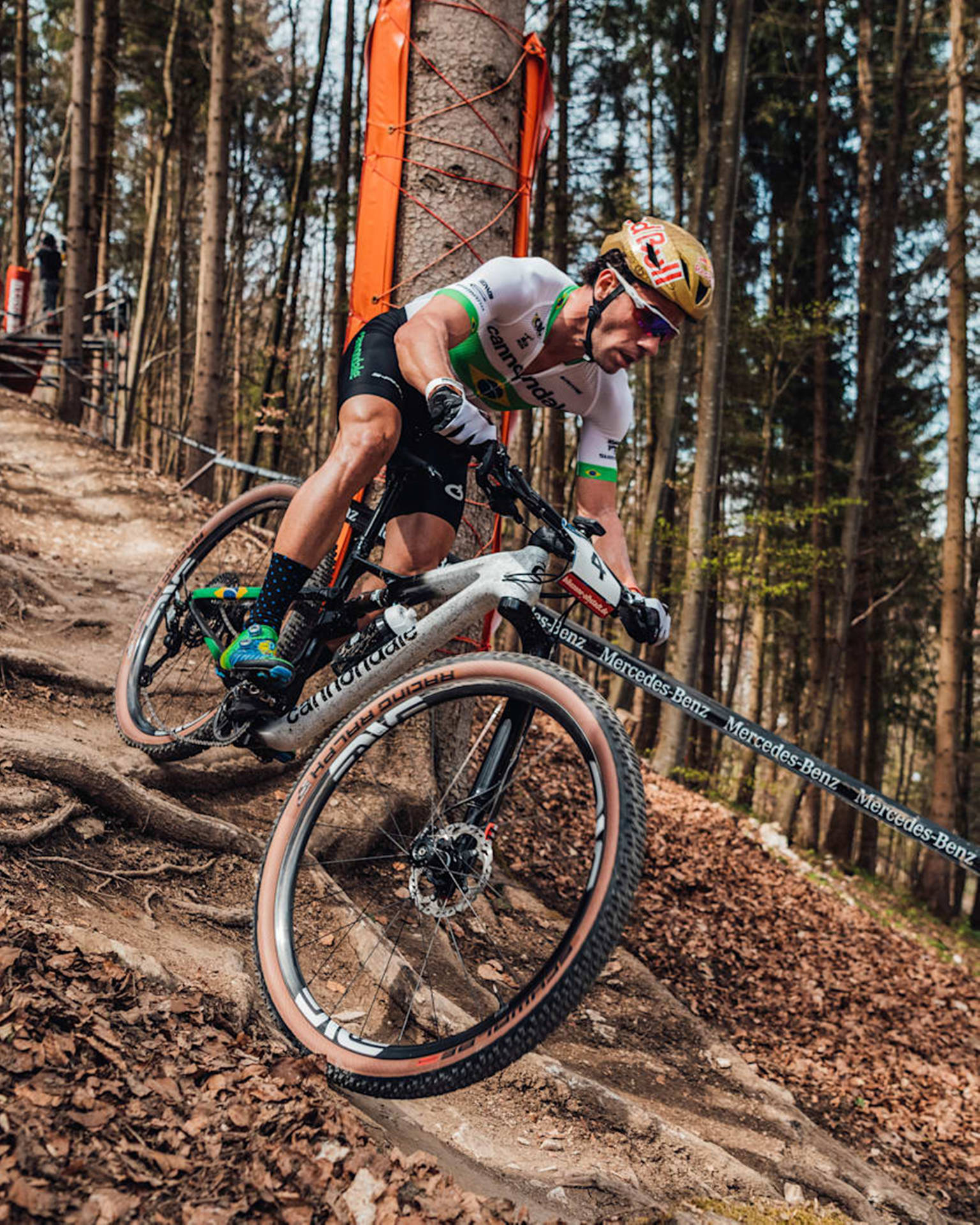 Caption: Thrilling Steep Ride With Cannondale 4k Mountain Bike Background