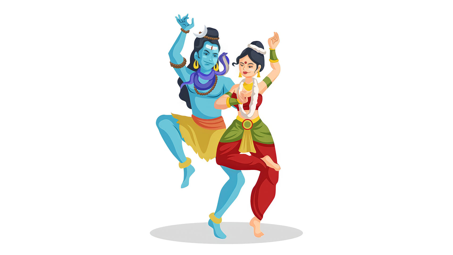 Caption: Traditional Hindu Dance Of Shiv And Parvati In Hd Background