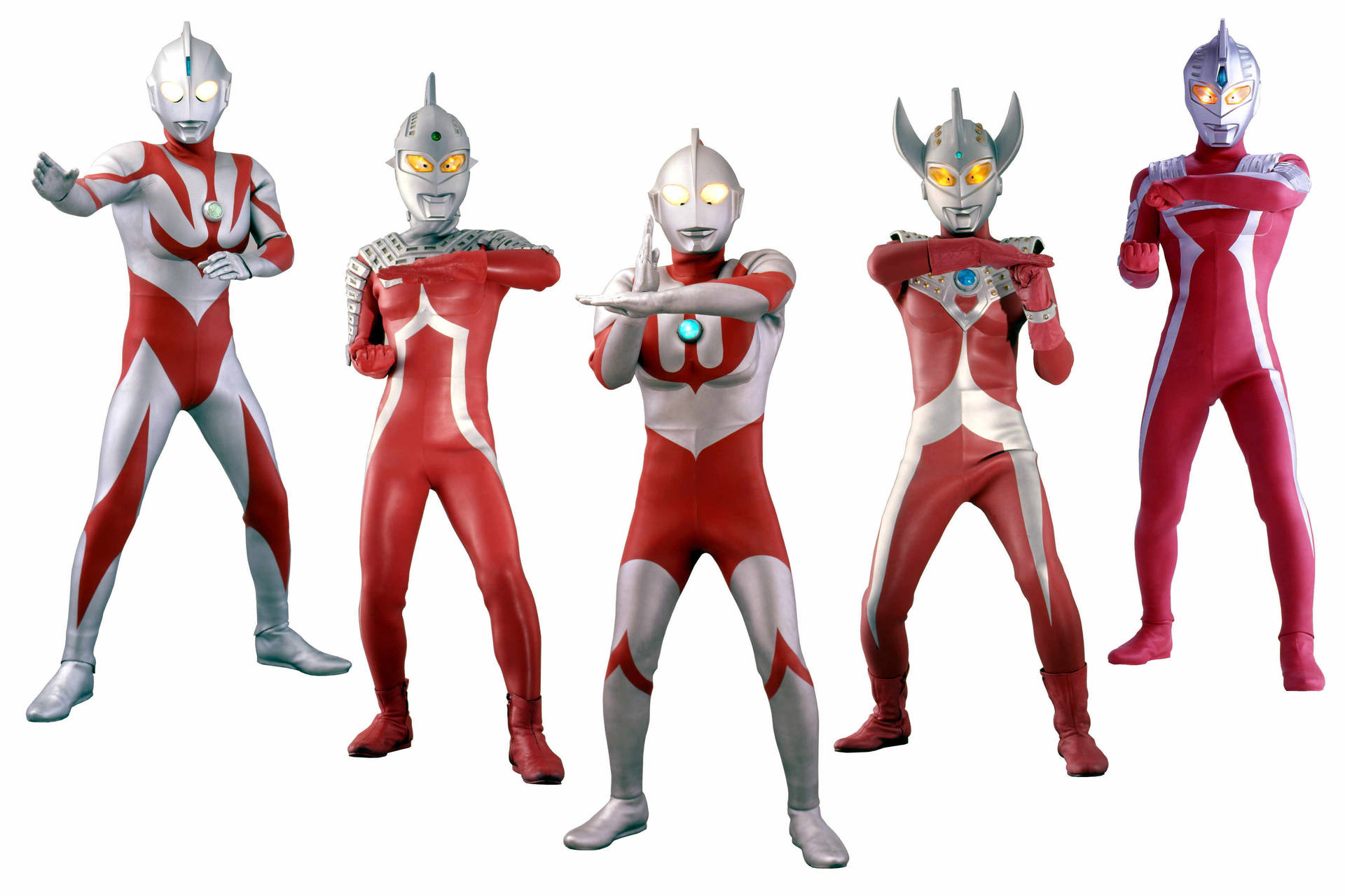 Caption: Ultraman In High Definition Standing Tall On A White Background Background