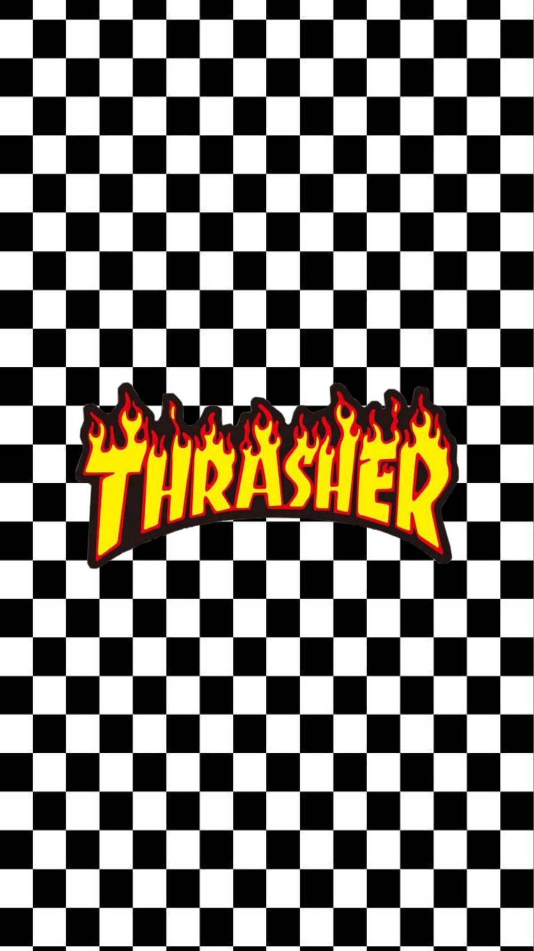Caption: Unique Thrasher Checkered Pattern. Background