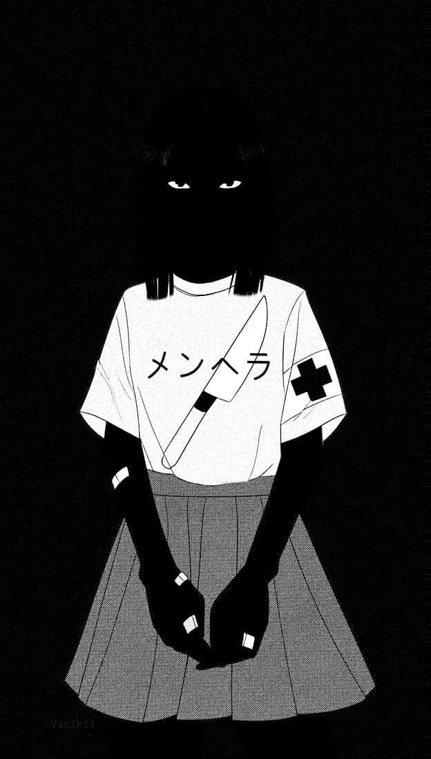 Caption: Unraveling The Dark Mystique: An Edgy Girl Portrait Background