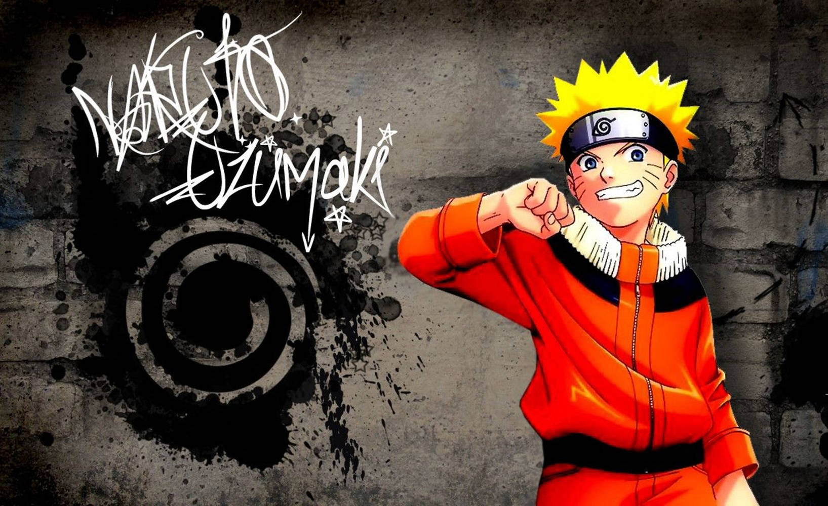 Caption: Uzumaki Naruto Displaying Jinchuriki Seal On Laptop Screen Background