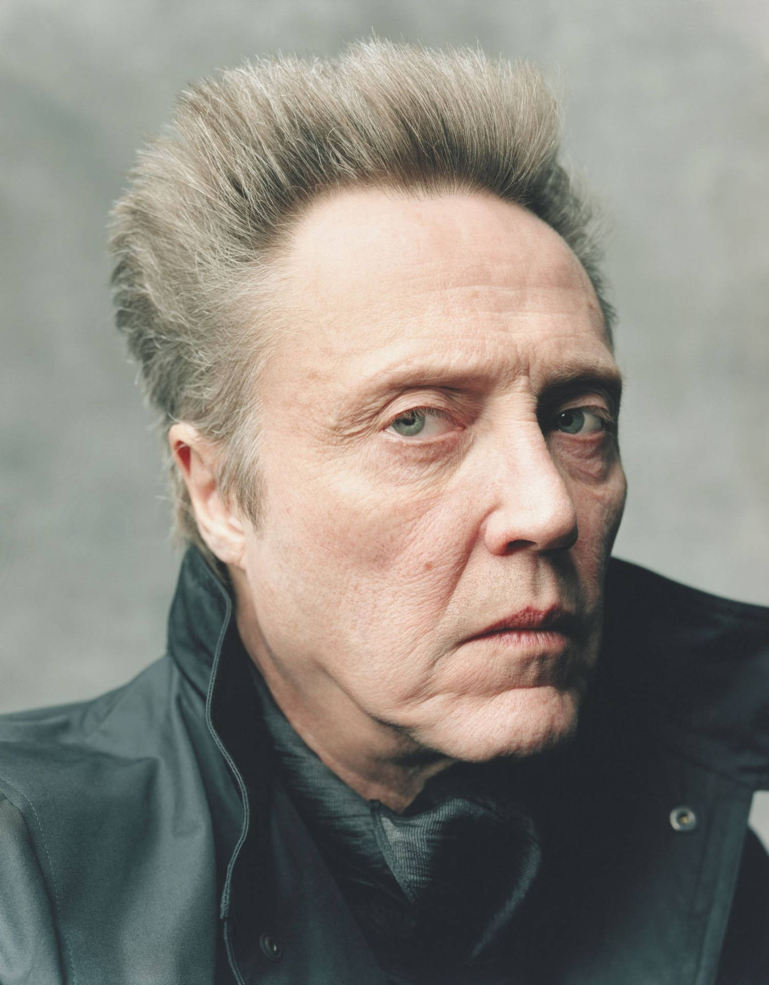 Caption: Veteran Actor Christopher Walken Sporting Ash Grey Hair.