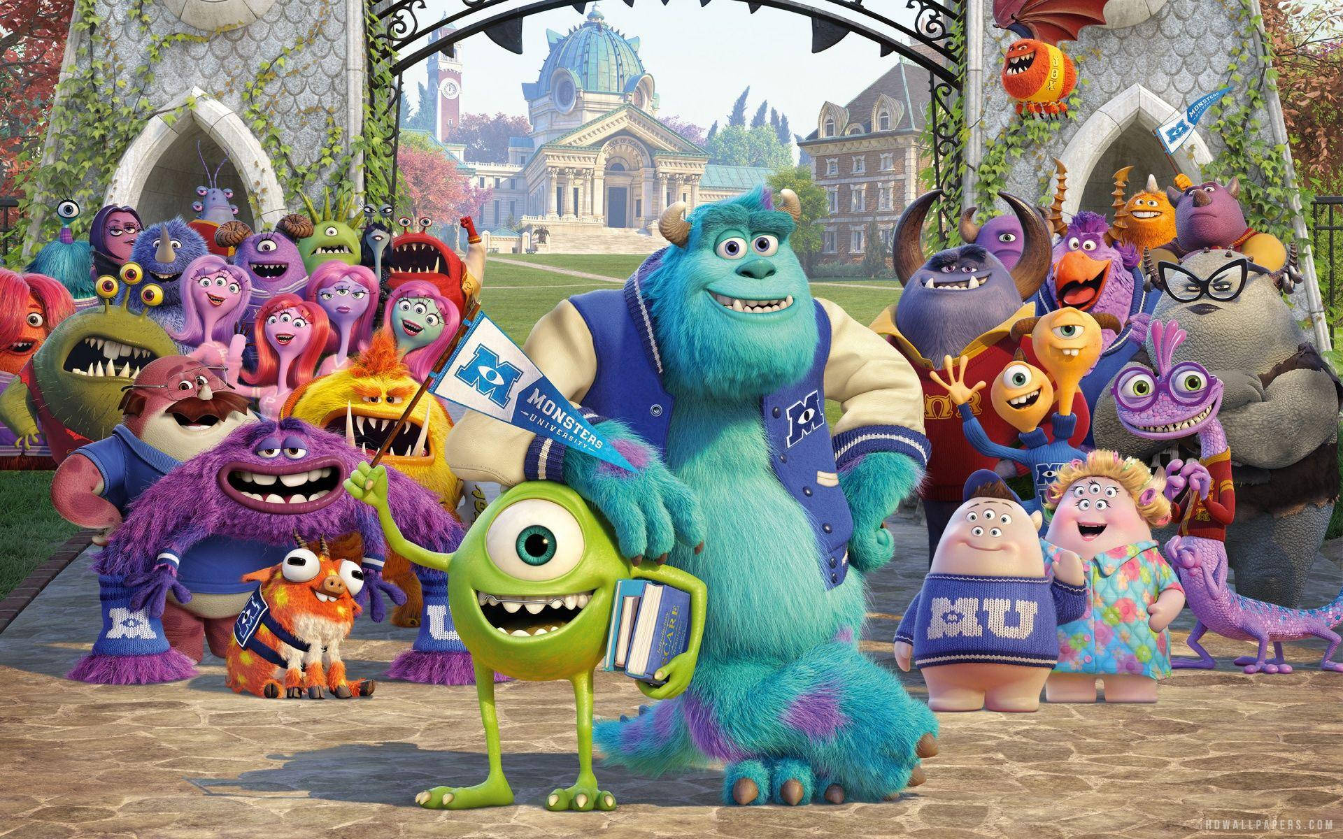 Caption: Vibrant Campus Life At Monsters University Background