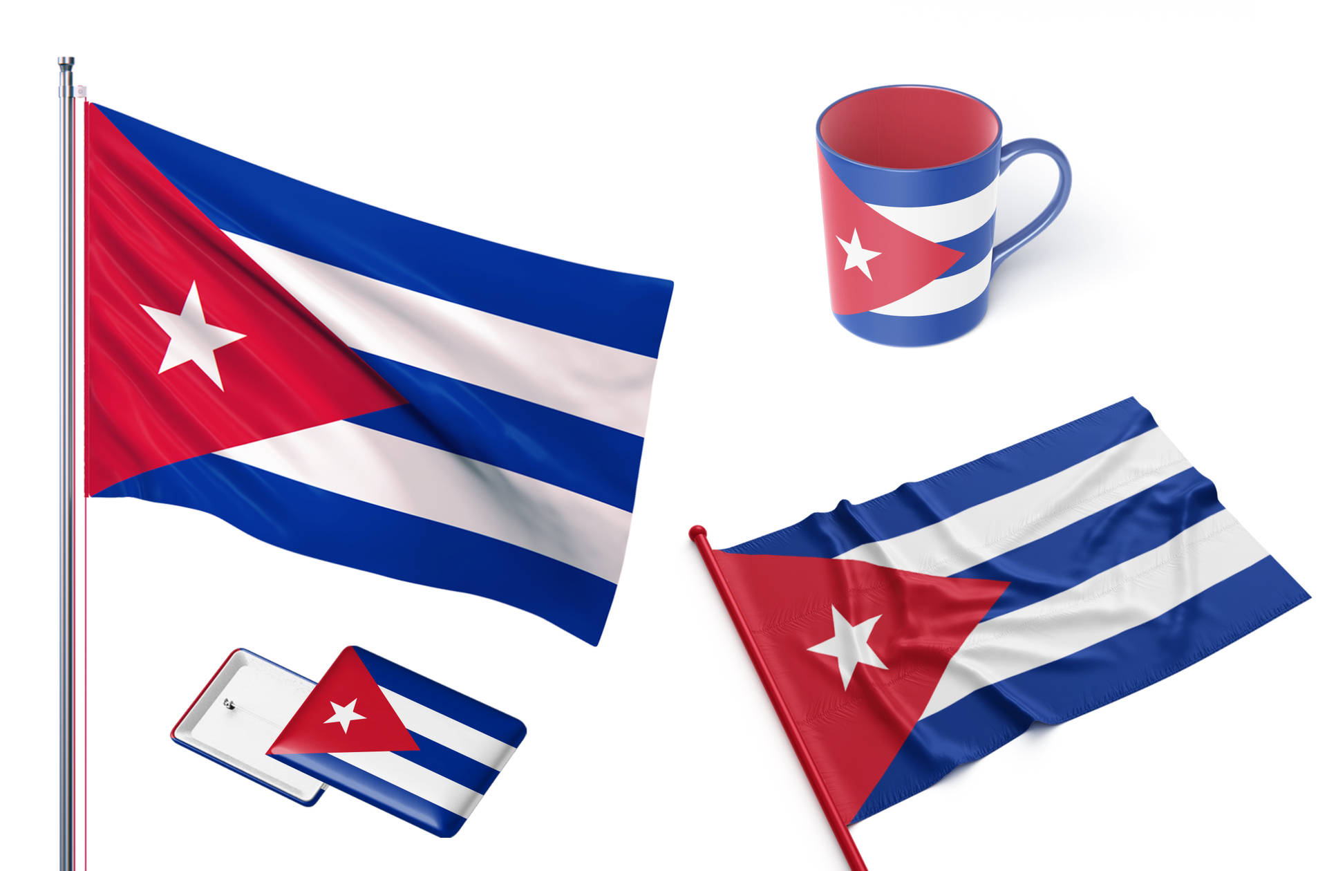 Caption: Vibrant Display Of Cuban Pride - Cuban Flag Merchandise