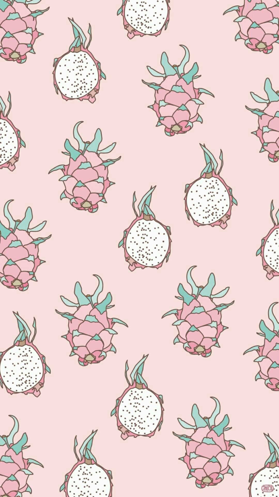 Caption: Vibrant Dragonfruit Arrangement On A Baby Pink Background Background