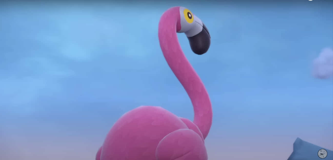 Caption: Vibrant Flamigo Pokemon In Action Background