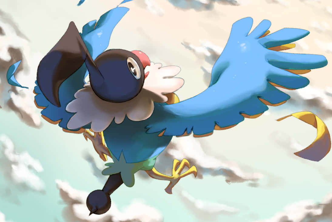 Caption: Vibrant Illustration Of Chatot, The Music Note Pokémon Background