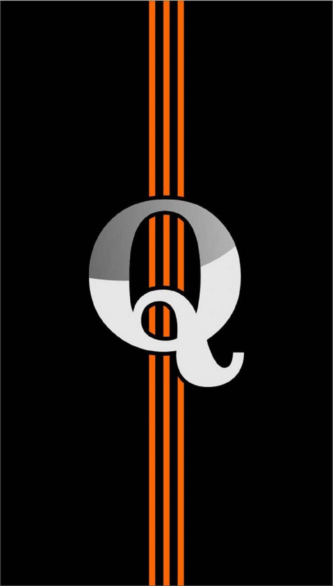Caption: Vibrant Orange Linear Letter Q Background