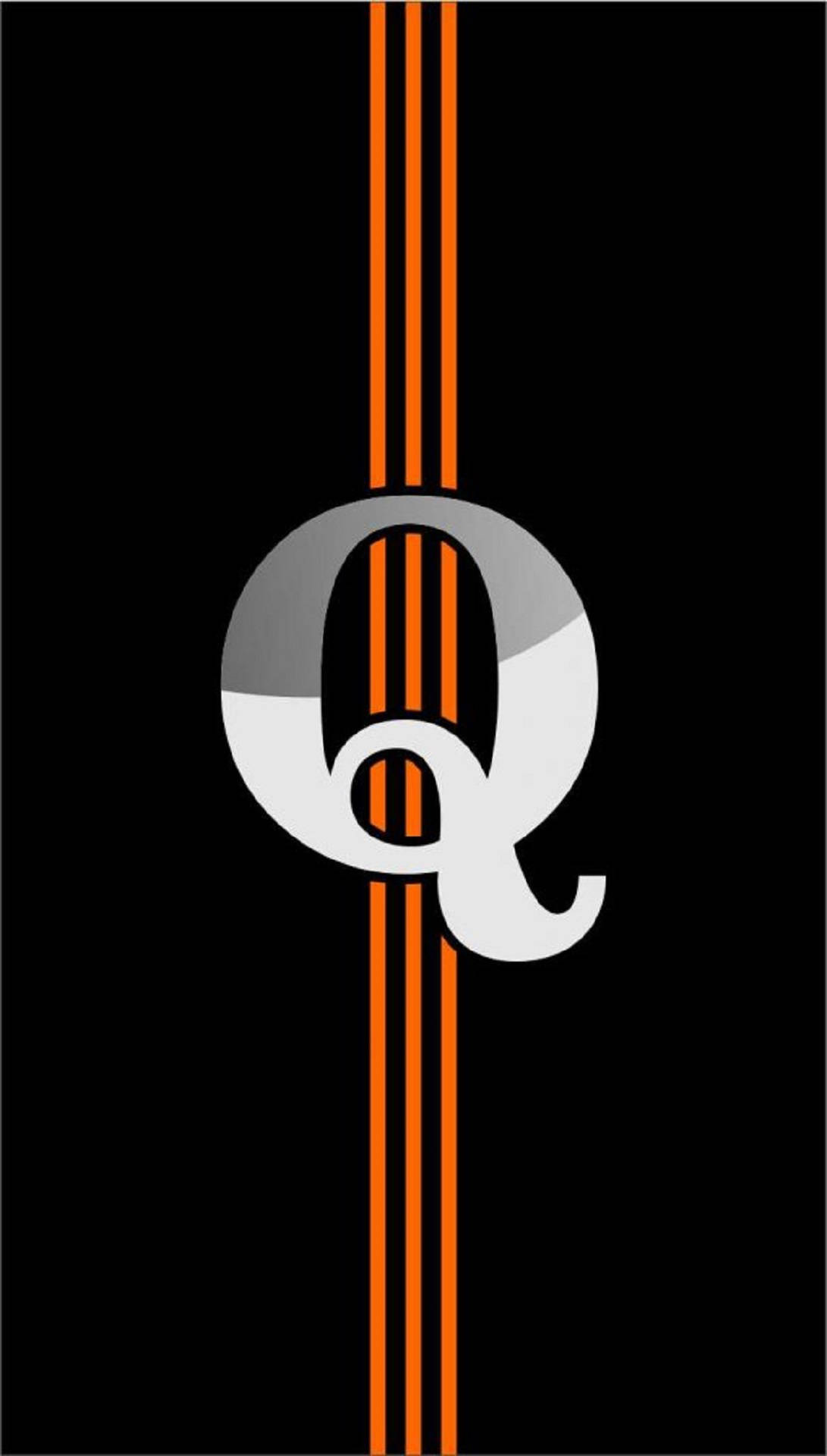 Caption: Vibrant Orange Linear Letter Q