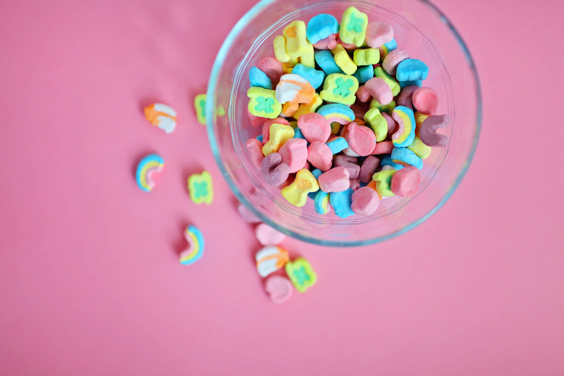 Caption: Vibrant Three-dimensional Marshmallow Rainbow Background