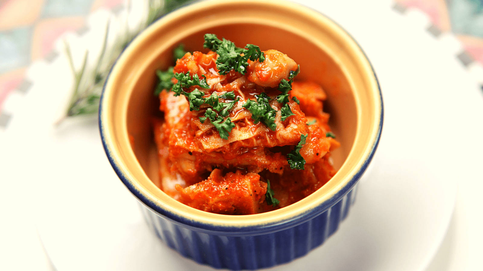 Caption: Vibrant Traditional Korean Kimchi Dish