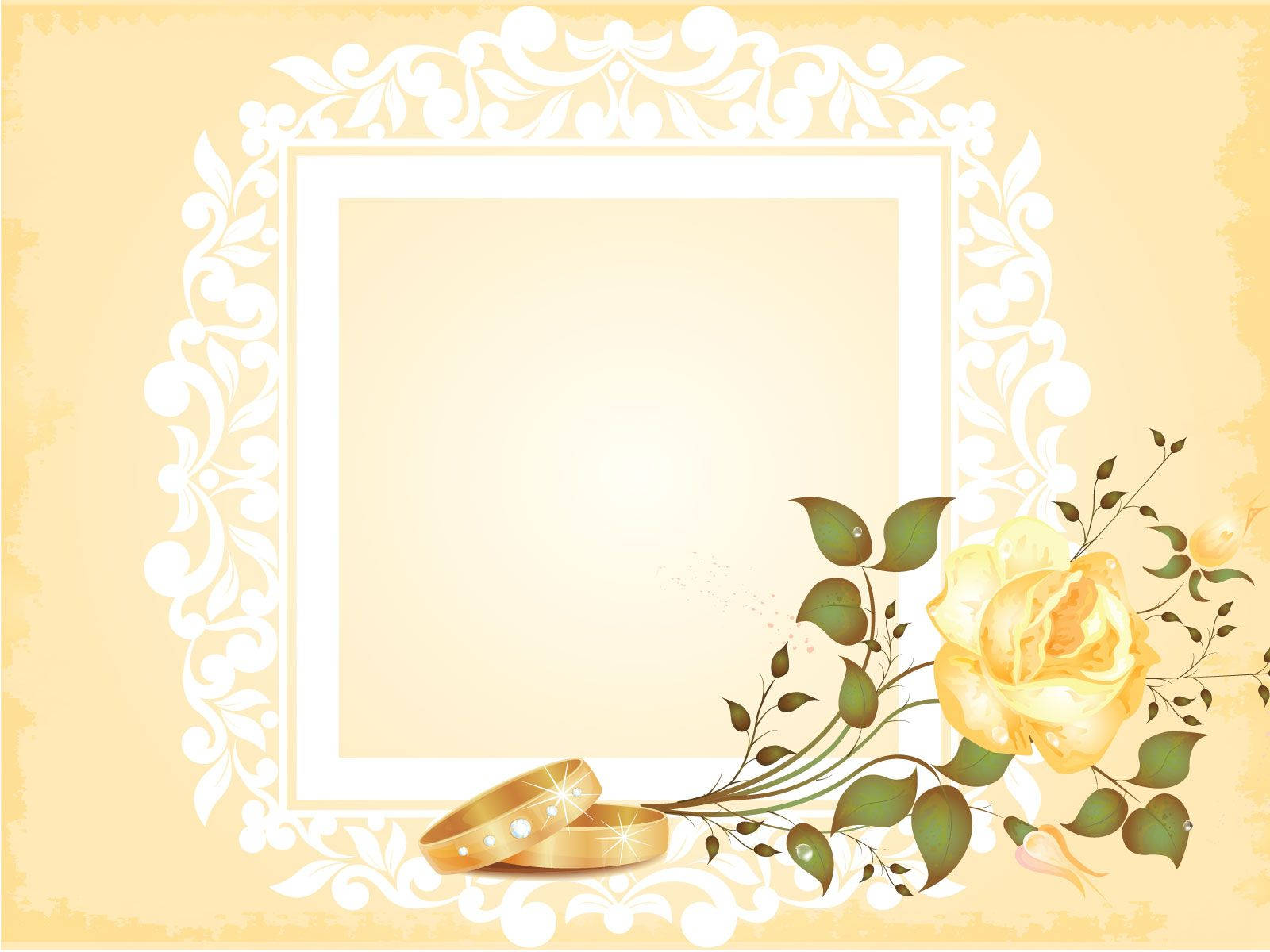 Caption: Vibrant Wedding Album With Yellow Flowers Background