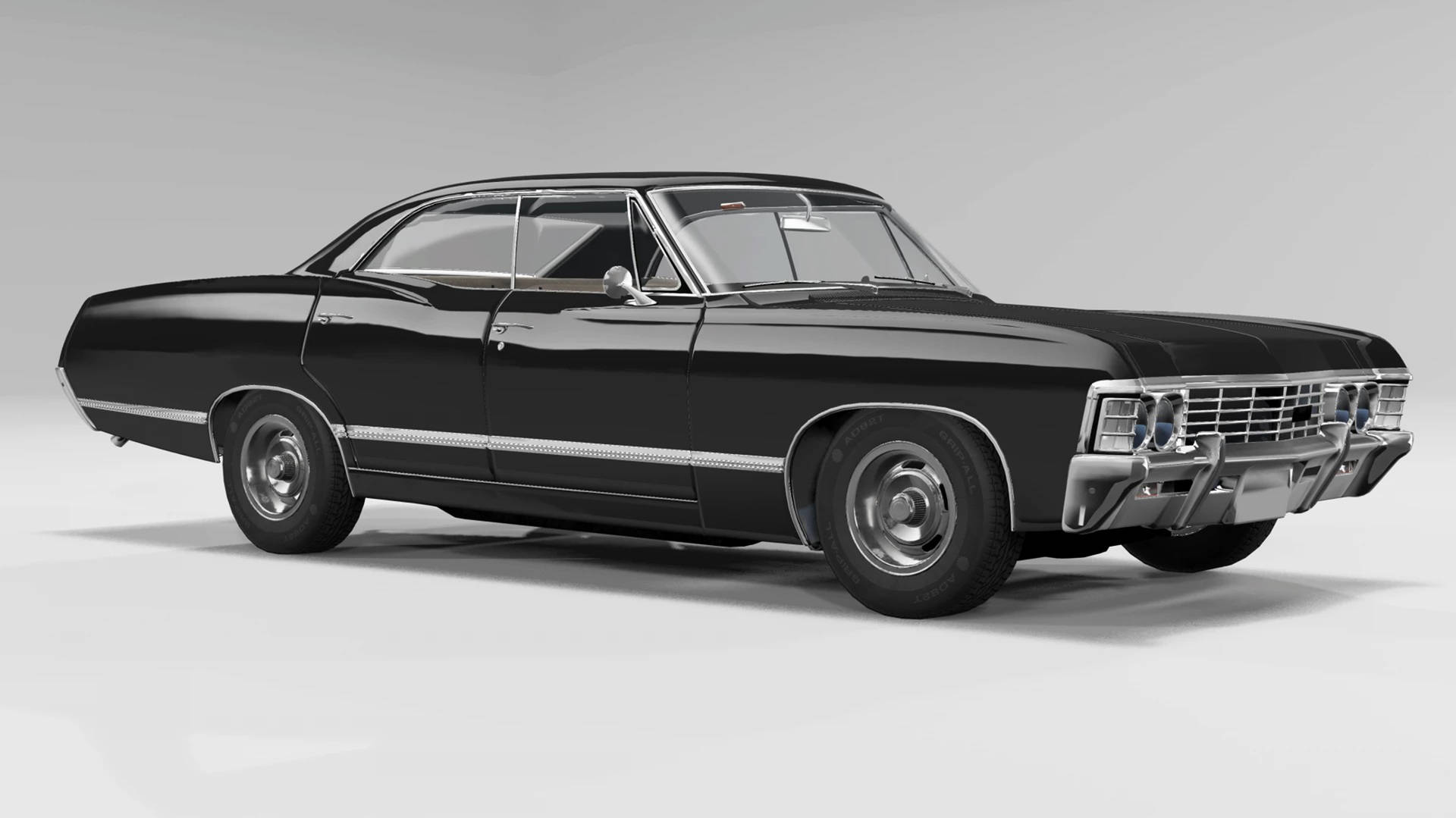 Caption: Vintage Excellence - 1967 Chevrolet Impala Background