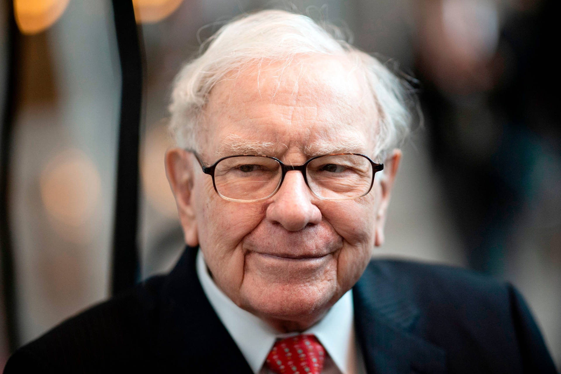 Caption: Warren Buffett, The Sage Of Omaha, In A Candid Close-up Portrait Background