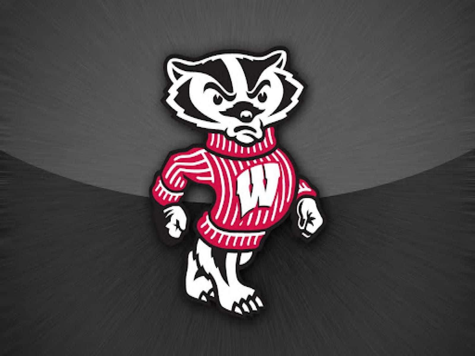 Caption: Wisconsin Badgers Logo On Striped Background Background