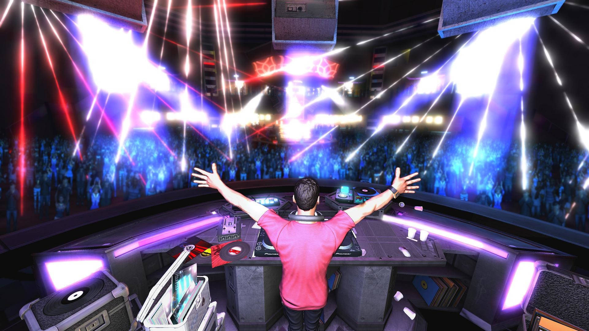 Caption: World Renowned Dj Tiesto In Action. Background