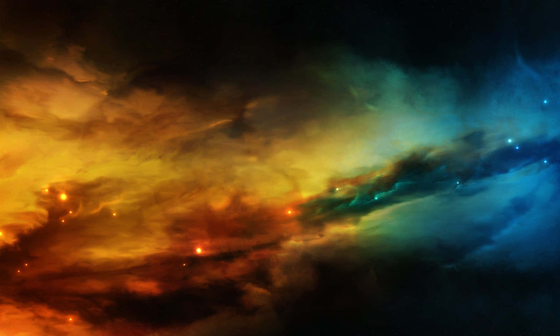 Caption: Yellow Galaxy In The Cosmos Background