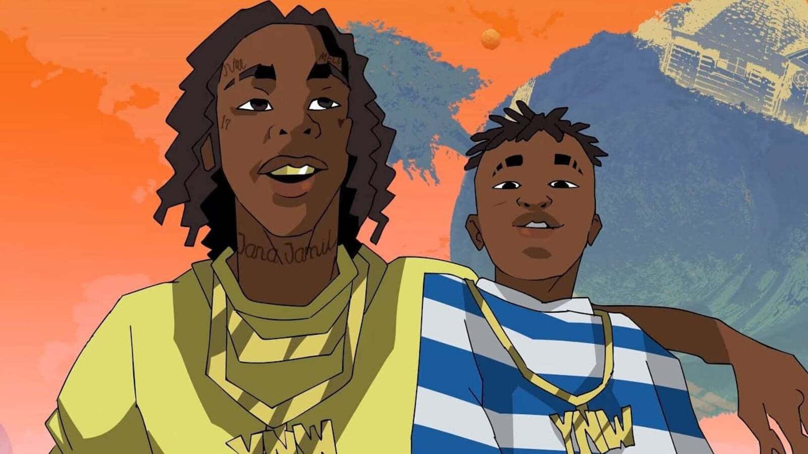 Caption: Ynw Melly Cartoon Artwork Background