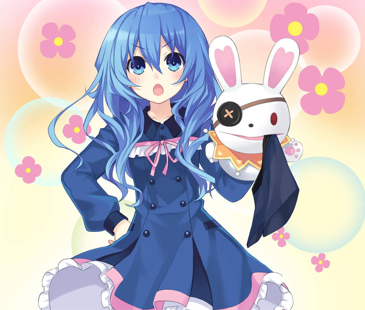 Caption: Yoshino Himekawa With Her Adorable Rabbit Puppet Background