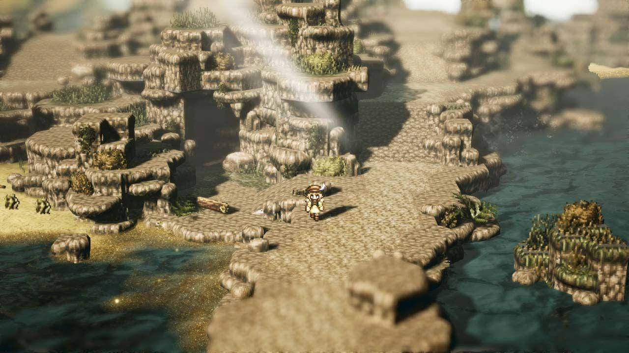Captivating 3d Artwork Of Octopath Traveler Game Background