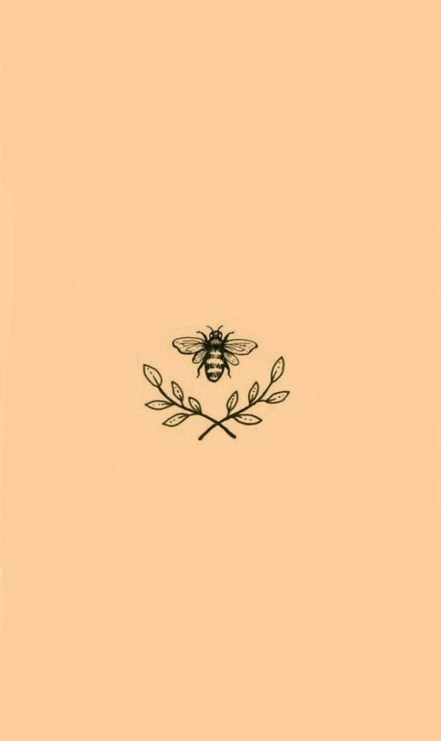 Captivating Aesthetic Bee On A Flower Background