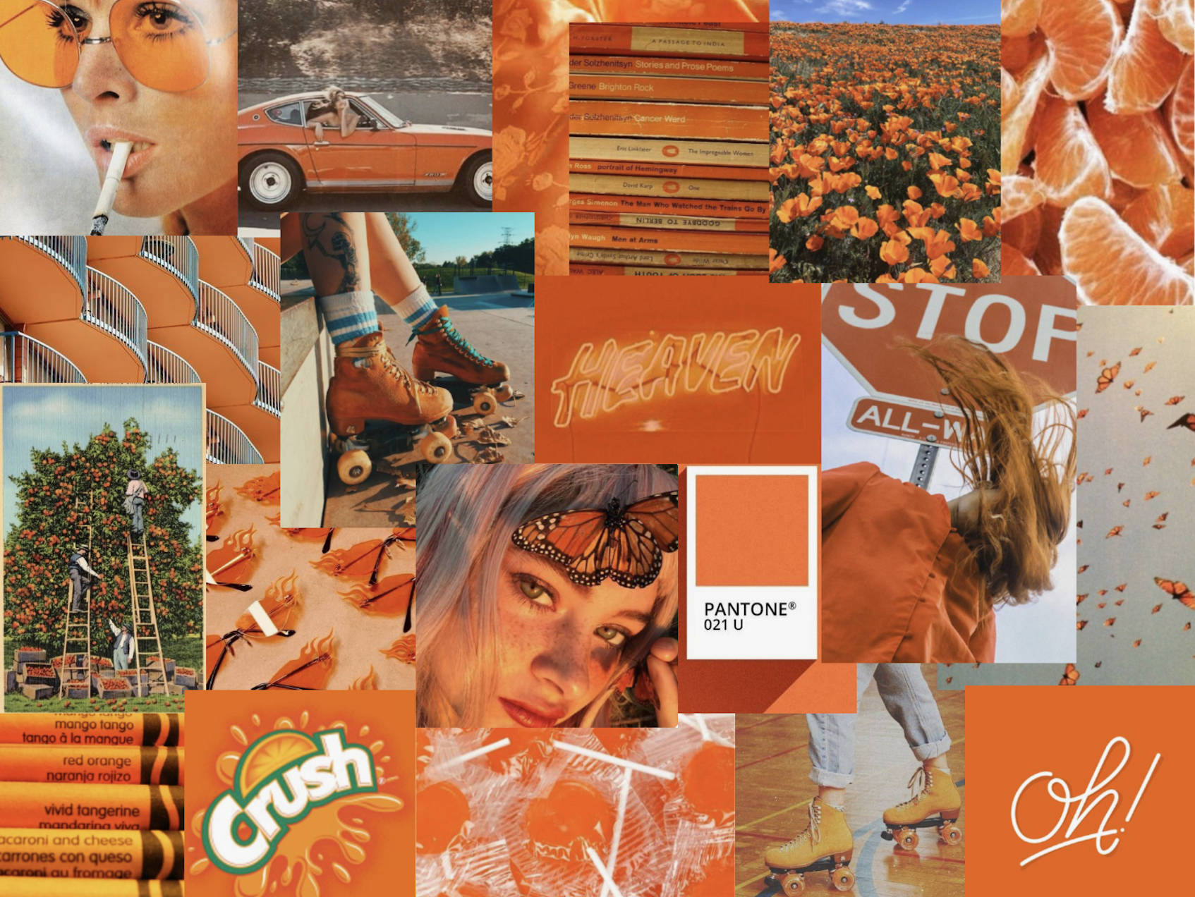 Captivating Aesthetic Tangerine Dream Collage On Computer Background