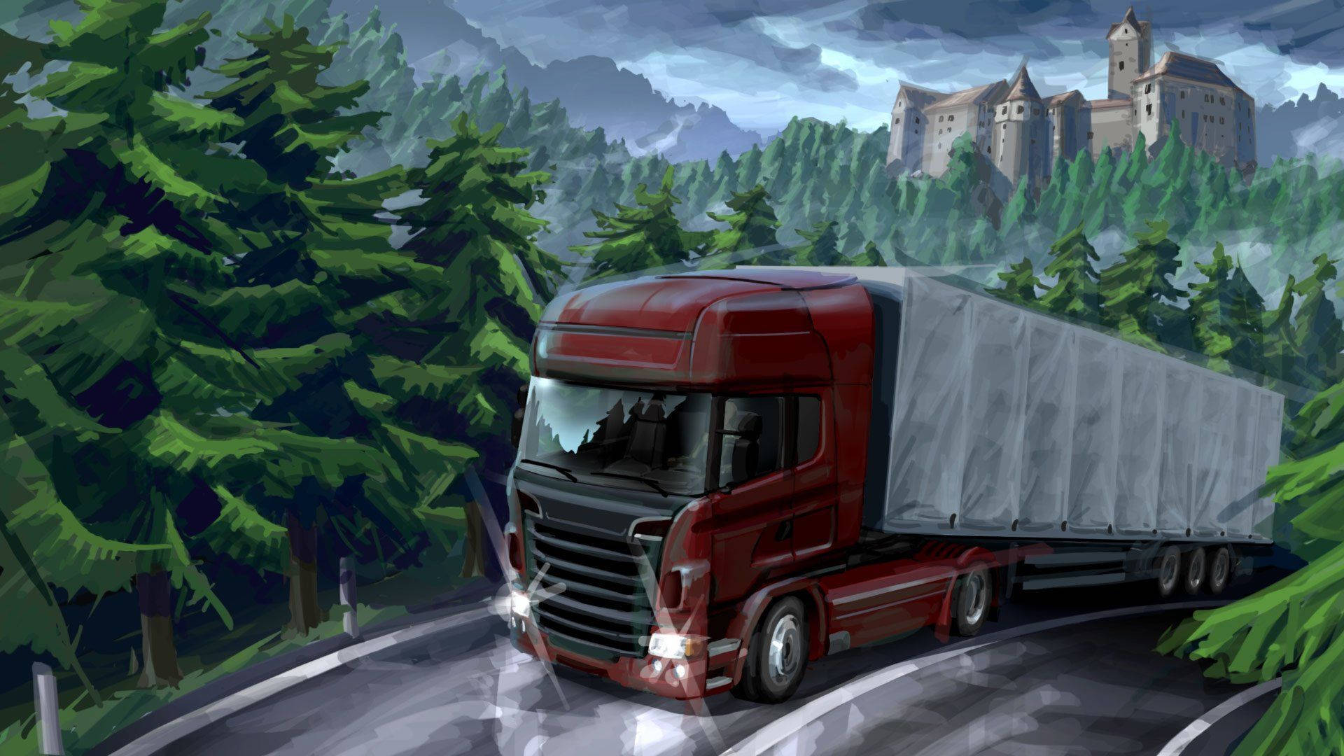 Captivating American Truck Simulator Journey Background