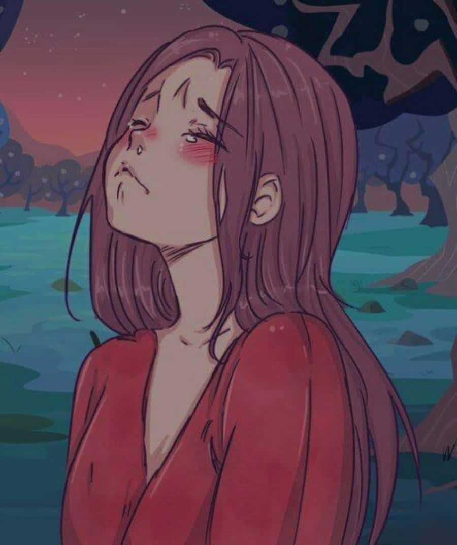 Captivating Anime Character In Solitude Background