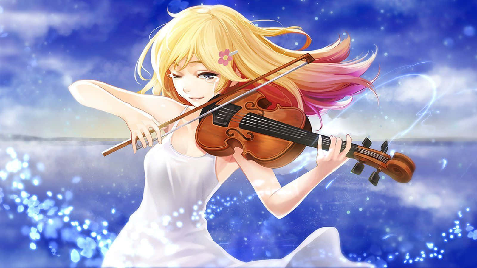 Captivating Anime Musician Art Background