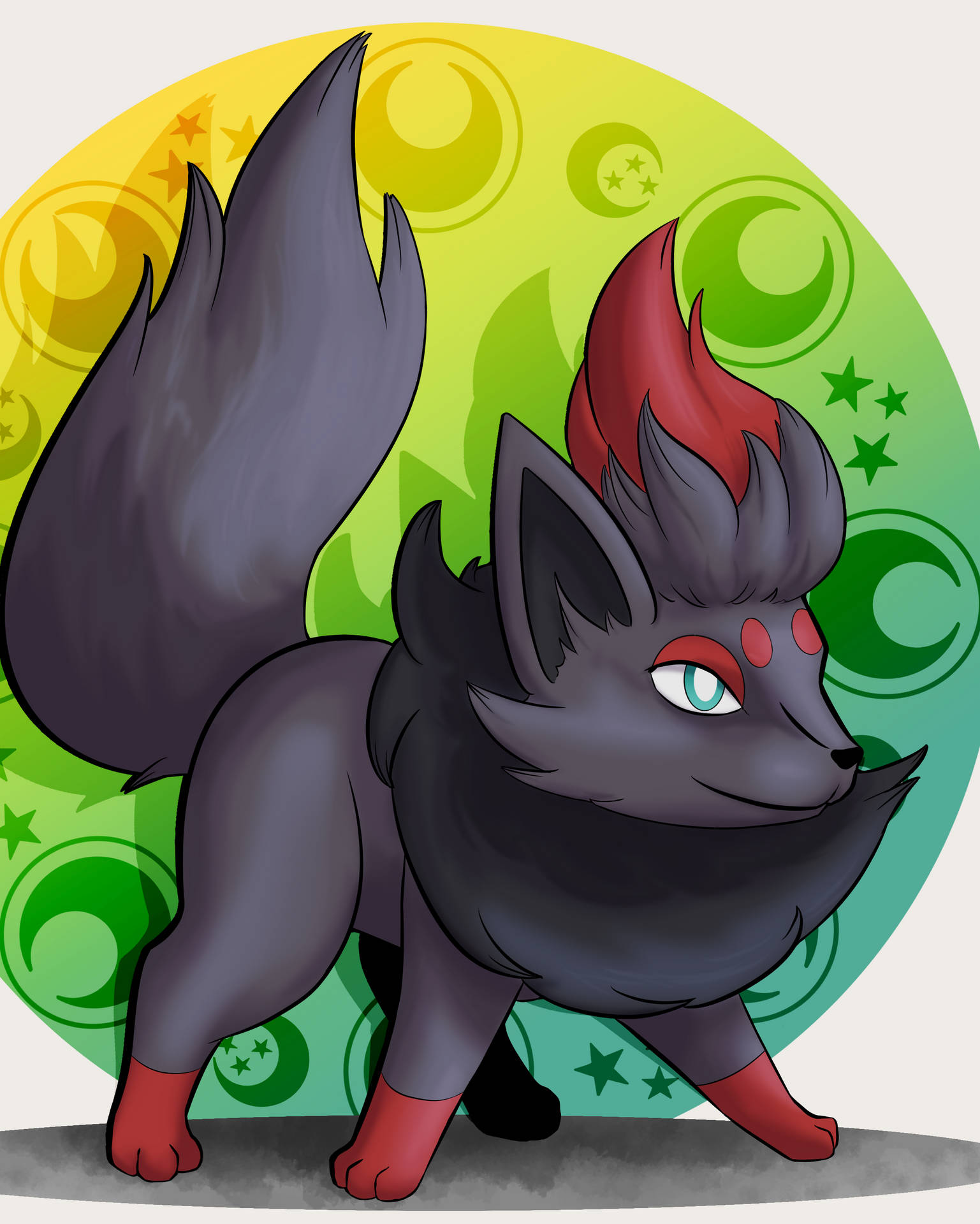 Captivating Artwork Of Pokemon Zorua Background