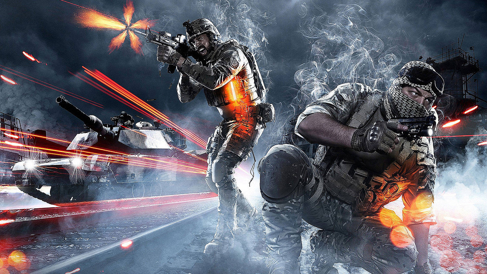 Captivating Battlefield 3 Action Scene Background