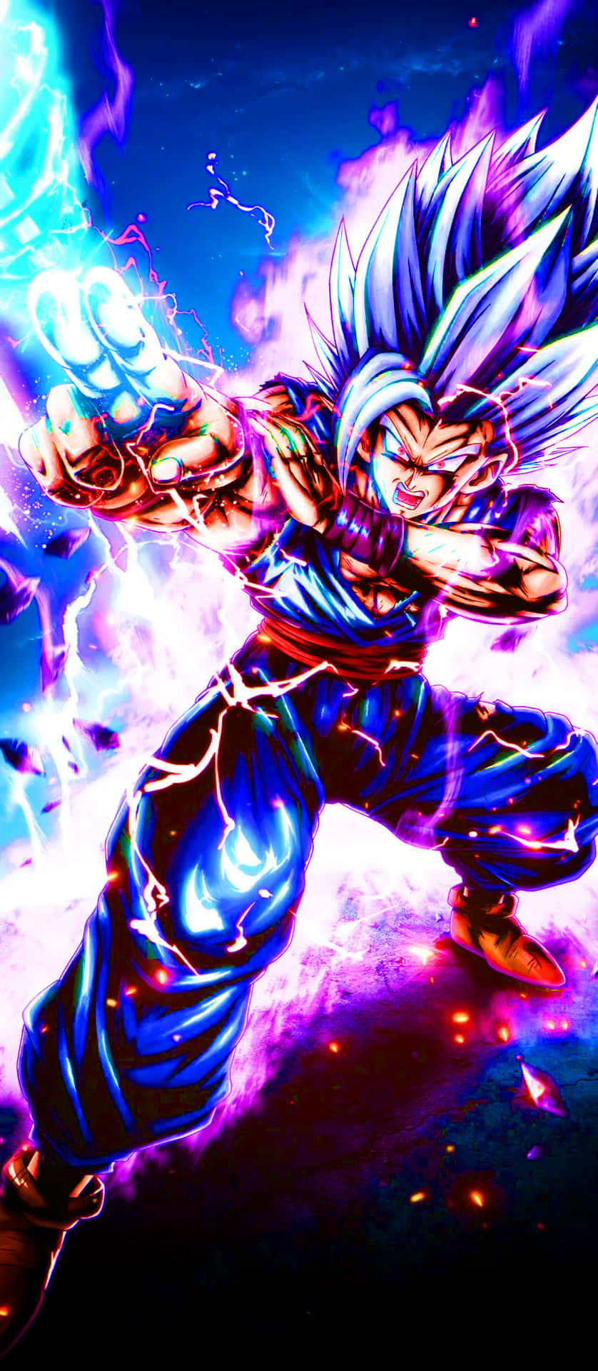 Captivating Blue Aesthetic Gohan Iphone Wallpaper Background